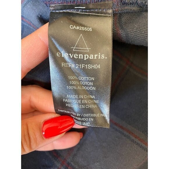 ELEVEN Paris Mens BNWOT Plaid Ombre Flannel Shirt Button Up New - Picture 7 of 8